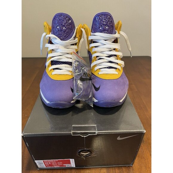 Nike Lebron 8 Lakers Purple Yellow Suede 2020 DC8380-500 Shoes Mens 10.5 w/Box - Picture 3 of 5
